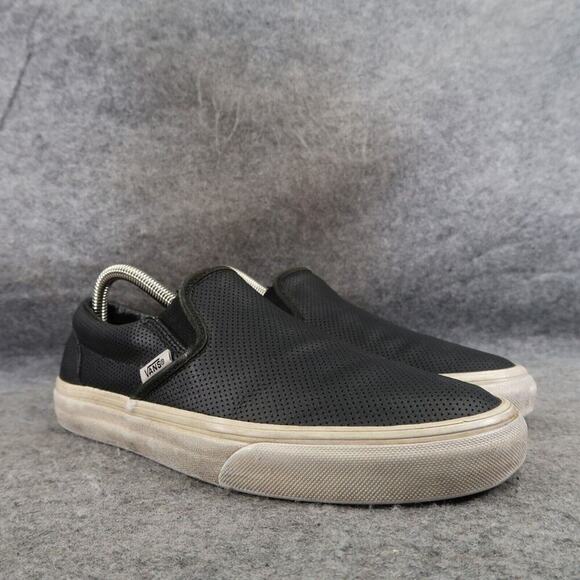 Vans Shoes Womens 8.5 Sneakers Classic Slip On Leather Perf Skate Casual Comfort - Picture 1 of 13